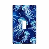 Moslion Blue Jellyfish Light Switch Plug Covers