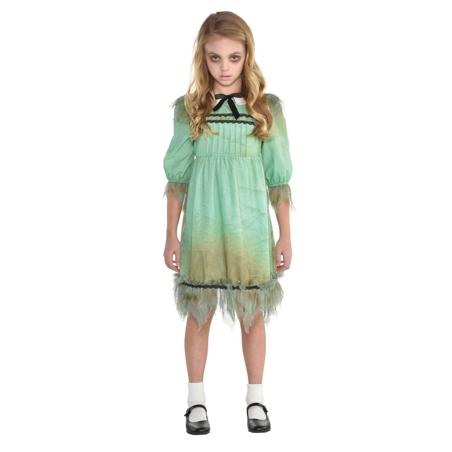 amscan 9904702 - Kids Frightening Creepy Darling Girl Halloween Fancy Dress Costume Age:6-8 Years, Green