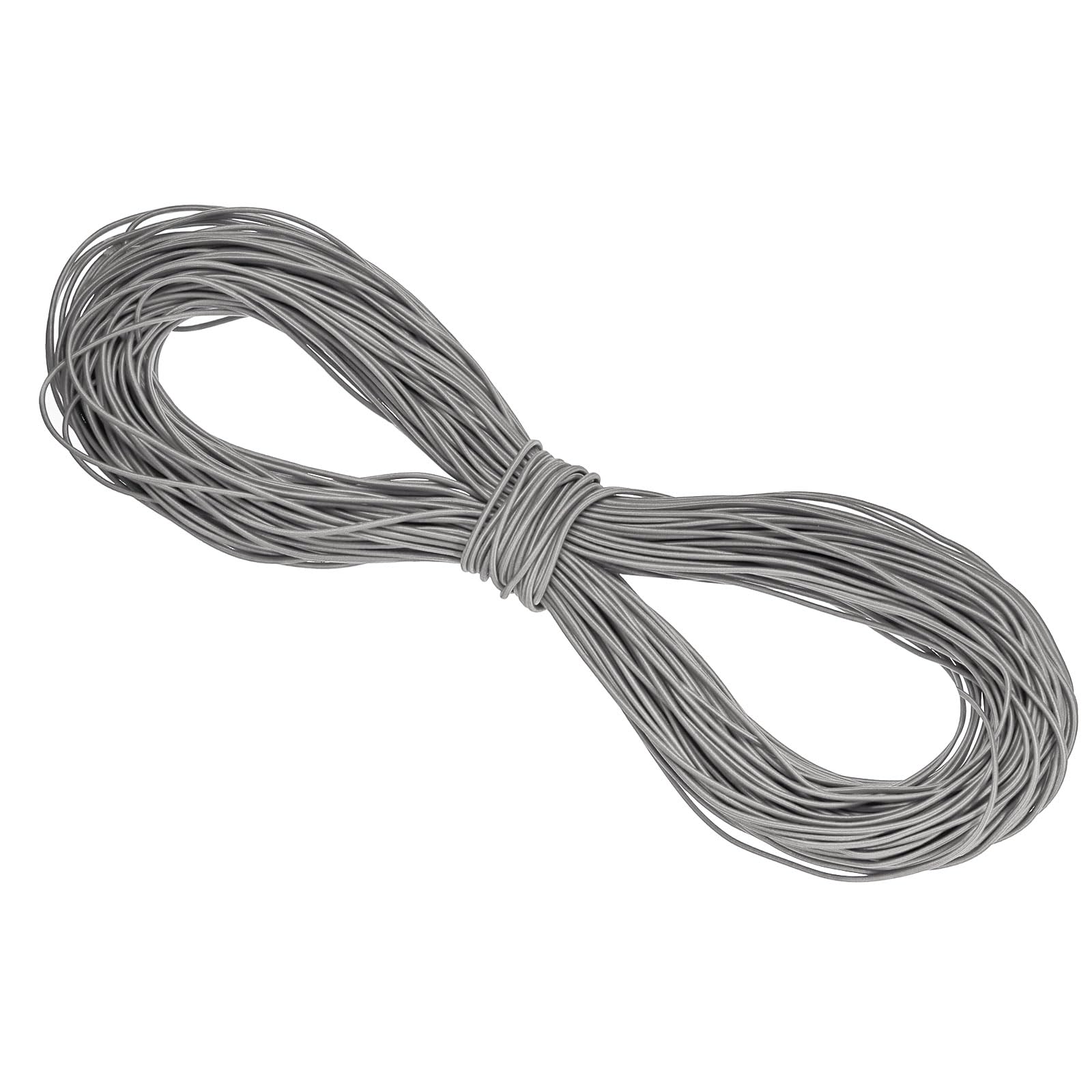 PATIKIL 109 Yards(100m) Bungee Cord Elastic Cord Heavy Stretch String Rope 2mm Grey for Crafting DIY Sewing Hook Straps Camping Tie Down Strap