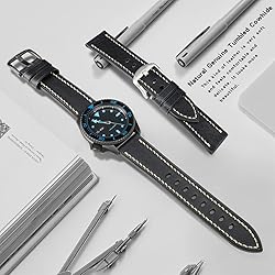 REZERO Handmade Genuine Leather Watch Band, 24mm