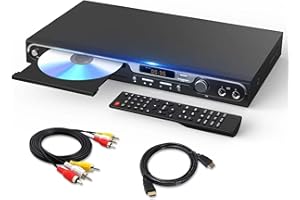 SHIWAKOTO DVD Player, DVD Players for TV with SD Card Reader, Dual Microphone Exclusive 1080P, All Region HDMI DVD Player, USB Input AV/RCA Output, Home DVD CD Player with PAL/NTSC & Dolby Sound