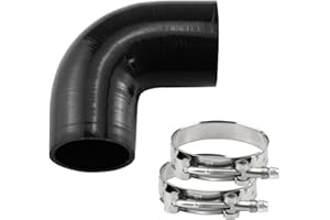 Ucreative 90 Degree Elbow ID: 2.5"(63mm) 4-Ply High Performance Coupler Silicone Hose for Vehicle with T-Bolt Clamp