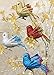 BANBERRY DESIGNS Bird Ornaments - Set of 24 Clip-On Birds - Package Includes 6 Red, 6 Blue, 6 Gold and 6 Silver - Simulation Mini Birds with Sequence and Glitter - Each is 2 Inches Tall
