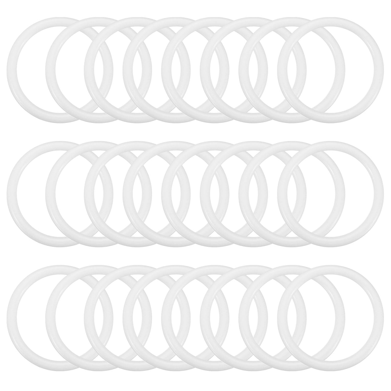 PATIKIL 2.4 Inch Dream Catcher Rings, 24 Pcs Plastic Macrame Wreath Floral Round Ring Hoop for Home Car DIY Craft Wedding Wall Hanging Decorations, White