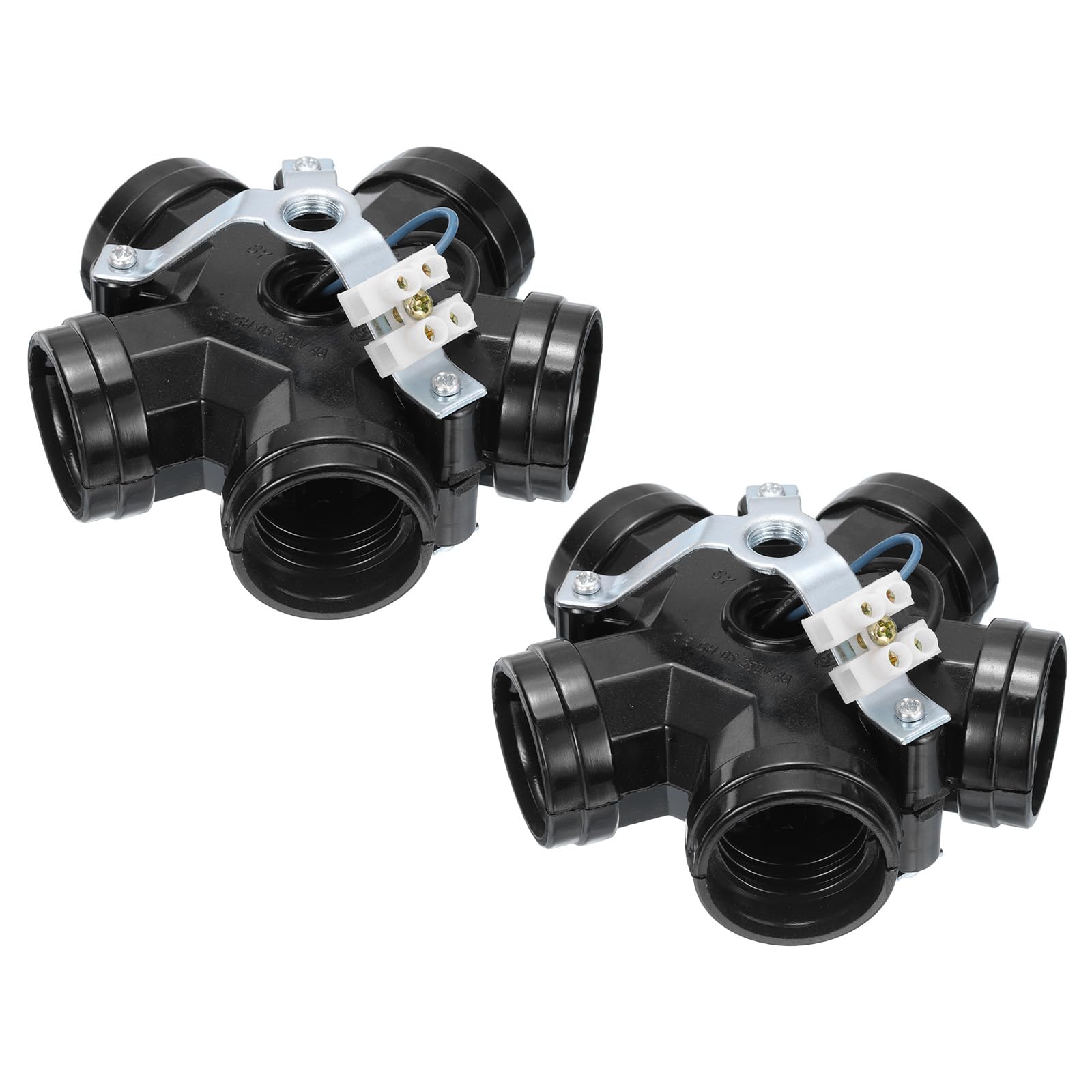 PATIKIL E26/E27 Medium Base 5 Light Cluster Socket, 2 Pcs Lamp Base Holder Multi-Cluster Incandescent for E26/E27 Lamp Holder Bulb,Black