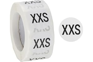 PATIKIL Clothing Size Stickers 1 Inch Round Coded Self-Adhesive Label XXS Size T-Shirt Labels 500 Pieces Per Roll for Shirt S