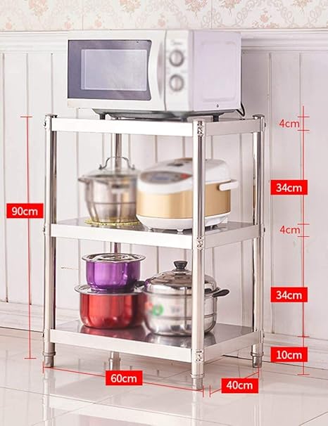 GWFVA Estanterías de pie Estante de Cocina 3 Capas Horno ...