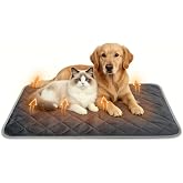 Mufico Self Warming Dog Bed Mats for Small Medium Pet, Grey, 28" X45" | Super soft thermal Self Heating Dog Bed, Washable Anti-slip Pet pad for crate, sleeping, indoor, outdoor, small, medium pets