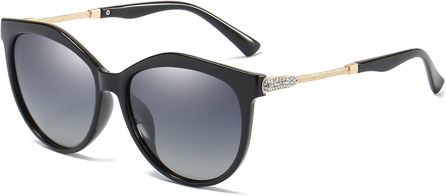 Women's Shades Polarized Sunglasses for Women UV Protection Eyewear Transparent Frame