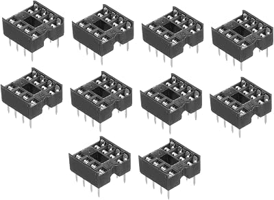 sourcing map 60Pcs 8 Pin DIP IC Chip Socket Adapter 2.54mm Pitch Soldering Flat