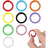Matwsec 27PCS Round Carabiner 23mm Small Circle Carabiner Mini Spring O Ring Carabiners Clips for DIY Keychain Bag Charm Handbag Purse