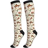 Yealedee Compression Socks Calf Knee High Support Socks Novelty For Women Men Athletic Running Hiking Nurse