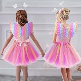 AUYAO 4Pcs Kids Butterfly Wings Costume Set Fancy Dress Up Wings Cape view 8