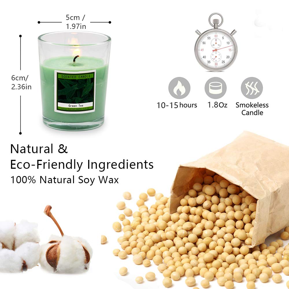 Set of 12 Scented Candles with 6 Fragrances, Natural Soy Wax Votive Candles for Party Dinner Yoga and Thanksgiving : Beauty