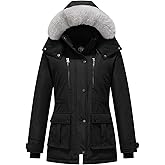 Oelise Women's Quilted Winter Coat (Standard & Plus Size) Warm Puffer Jacket Thicken Parka with Removable Hood