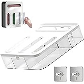 Kuguar 4-in-1 Food Storage Bag Organizer, Kitchen Drawer Plastic Bag Organizer, Lightweight and Durable Storage Baggie Organizer with Quart Gallon Snack Sandwich Bag Stickers (White/Clear)