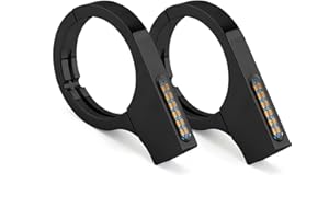 JIATABAN Motorcycle Turn Signals LED 43-46mm Front Fork Turn Signal Lights Indicator Clamps Amber Lamp 12V Fit for Harley Honda Yamaha Kawasaki Suzuki Indian Cafe Racer Chopper Bobber Custom