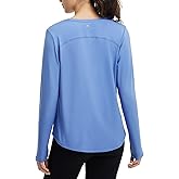 baleaf Women's Long Sleeve Workout Shirts Lightweight Quick Dry Running Athletic Yoga Tops with Curved Hem Thumb Loop