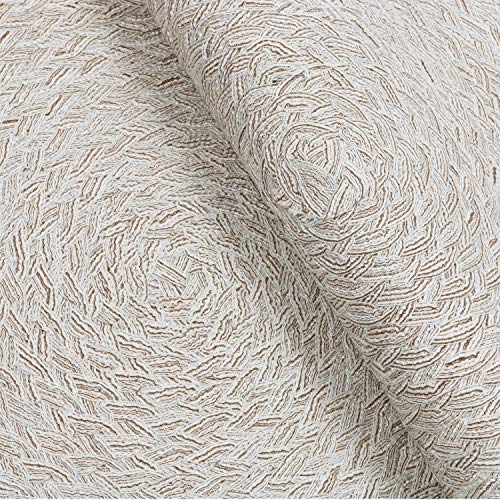 Topotdor Round 15 Inch Cotton Braided Placemats Heat-Resistant Stain Resistant Anti-Skid Washable Polyproplene Table Mats(Cream-White, Set of 6)