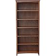 International Concepts 72" H High Bookcase with Adjustable Shelves Solid/Sturdy Parawood Construction, Durable Furniture, Eco-Friendly, 72 Inch, Espresso
