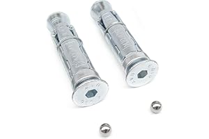 KRASER KR202 Floor or Wall Wall Anchor Bolts for Motorcycle or Bicycle, M10 x 70mm, Safety Ball Screw Kit Heavy Duty Steel Ex