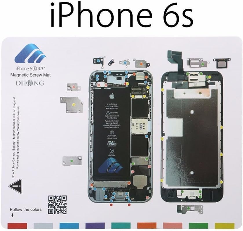 Professional Magnetic Pad with Screws Mapping, DHong Magnetic Project Mat Screw Keeper Mat for iPhone 4/4S, iPhone 5/5S, iPhone 6/6 Plus, iPhone 6S/6S Plus (for iPhone 6S)
