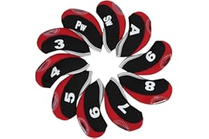10pcs/Set Golf Iron Head Covers with Zipper Number Print Putter Set Protector Case Waterproof Golf Club Iron Head Covers 3 Co