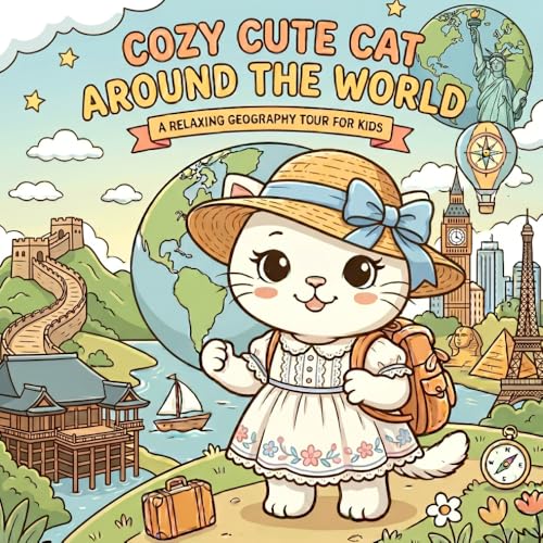 Cozy Cute Cat Around the World: A Relaxing Travel Coloring Book for Adults and…