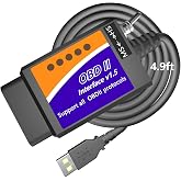 MOCATEC USB OBD Adapter for FORScan Software for Ford Lincoln Mercury Mazda | USB to OBD2 Cable ELM327 USB OBD Adapter OBD2 to USB Cable Adapter USB ELM 327 OBD to USB Diagnostic Program Tool for Windows