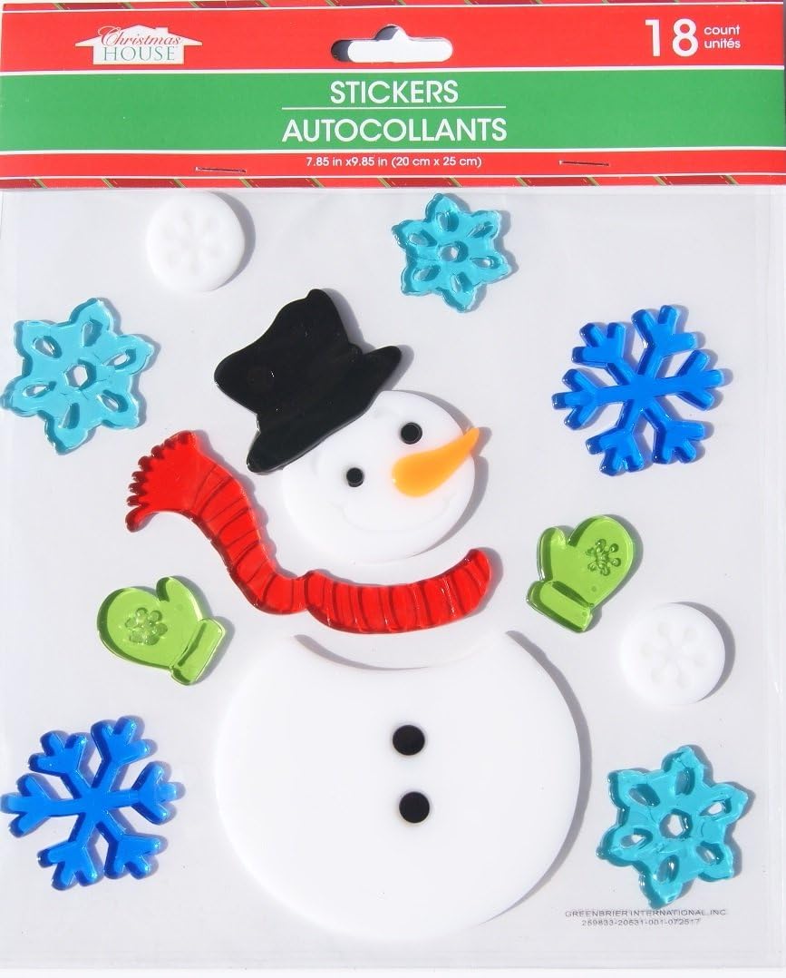 Christmas House Christmas Winter Gel Window Clings