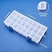 BENECREAT 4 Pack 24 Grids Jewelry Dividers Box Organizer Adjustable Clear Plastic Bead Case Storage Container 8.54 x 3.94 x 1.18 inch, Compartment: 1.18 x 0.98 x 1.02 inch