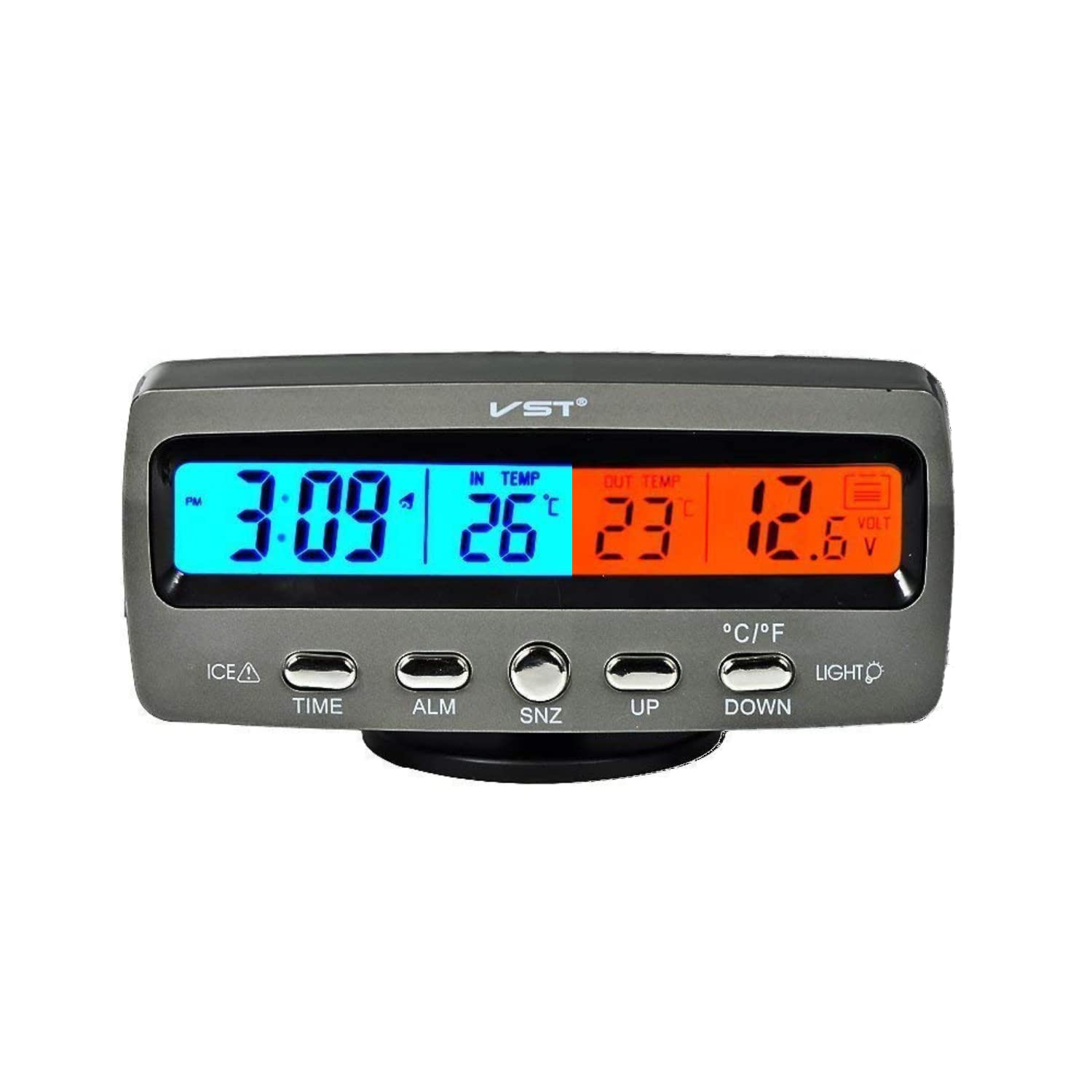 Photo 1 of Riloer 4 in 1 LED Digital Display Vehicle Car Kit Thermometer Voltmeter Clock 12V (1 PCS)