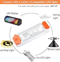 LEDMO Dimmable LED Driver 12V DC 60W Quiet