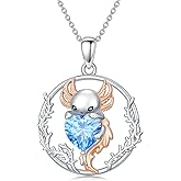 LONAGO Axolotl Necklace for Women 925 Sterling Silver Cute Axolotl Holding Blue Heart Pendant Necklace