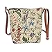 Ladies Garden Flower Tapestry Lightweight Top Zip Cross body Bag Sling Bag with Adjustable Strap by Signare with Sunflower Poppy Butterfly Dragonfly (SLING -MGD)