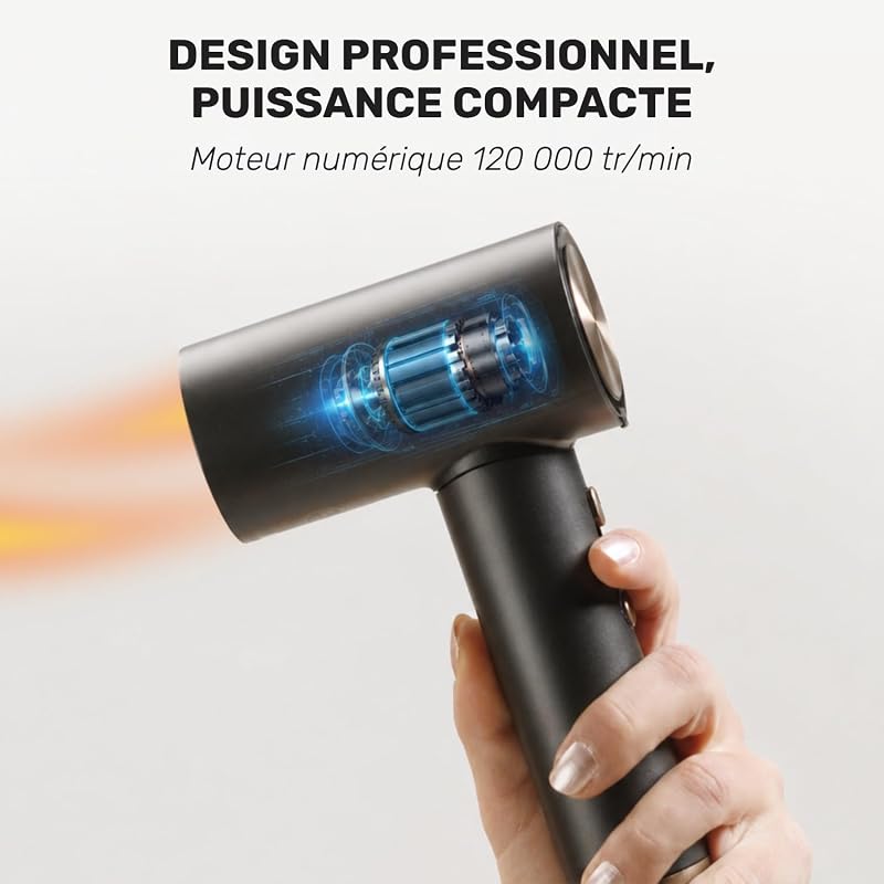 Seche Chaveux Professionel Ionique 1800w Diffseur Raides et Bouclés