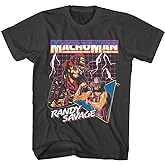Macho Man Randy Savage Lightning Bolts Retro Mens Smoke Short Sleeve T Shirt 80s Wrestling Graphic Tees
