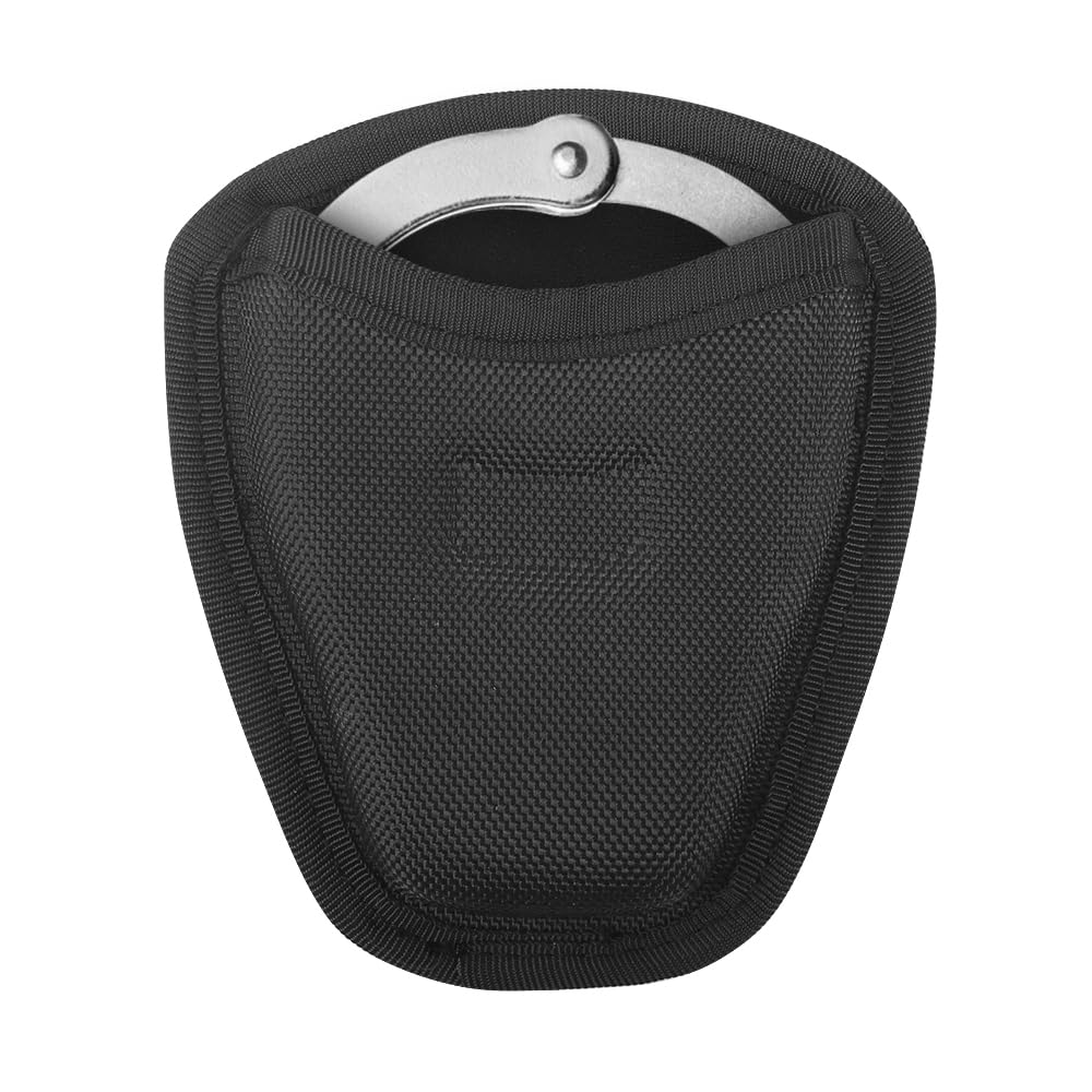 Handcuff Case, Open Top Handcuff Holster w/Belt Loop Fits Chain/Hinged Cuff for Duty Belt Police Law Enforcement