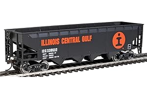 Walthers Trainline Offset Hopper - Ready to Run - Illinois Central (Orange, Black, White- Large Logo) HO Scale