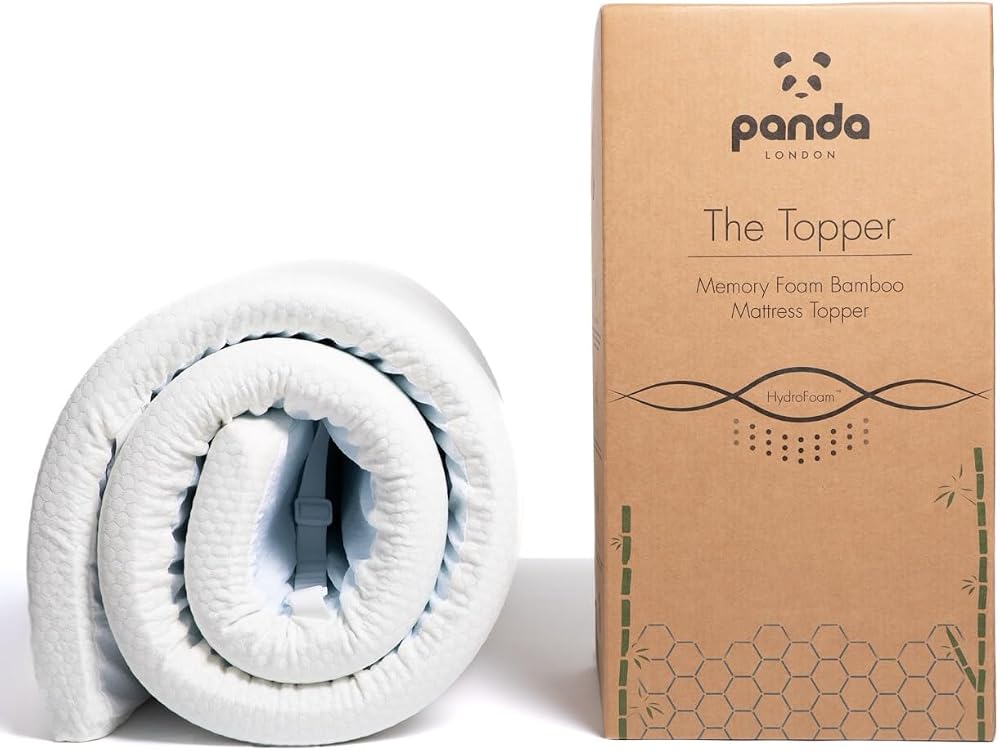 Panda Gel Infused Memory Foam Bamboo Mattress Topper UK Double 5cm Medium