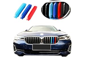 Goodream Tricolored Grille Insert Trims Compatible with BMW 2021 2022 2023 2024 2025 5 Series Sedan 530i 540i 530e M550i Accessories for w/Standard Kidney Grille (8 Beams)