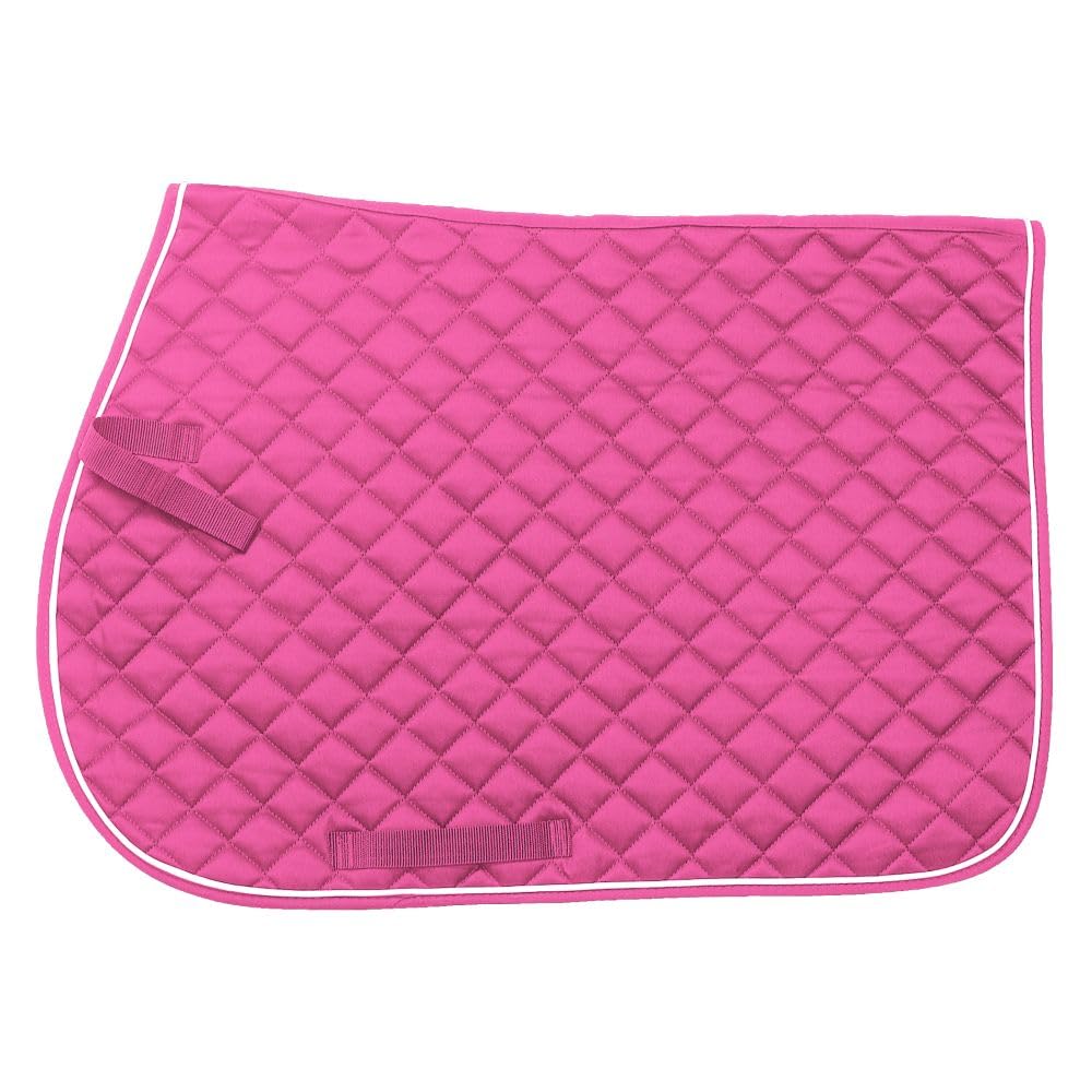 Tough 1 EquiRoyal Square Quilted Cotton Comfort English Saddle Pad, Pink