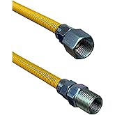 36" Stainless Steel Gas Connector with 3/8" and 3/8" Fittings