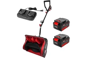 MZK Cordless Snow Shovel, 20V 13-Inch Battery Powered Snow Thrower, Battery Snow Blower with Directional Plate & Adjustable Front Handle(2 * 4.0Ah Li-ion Battery & Fast Charger Included)