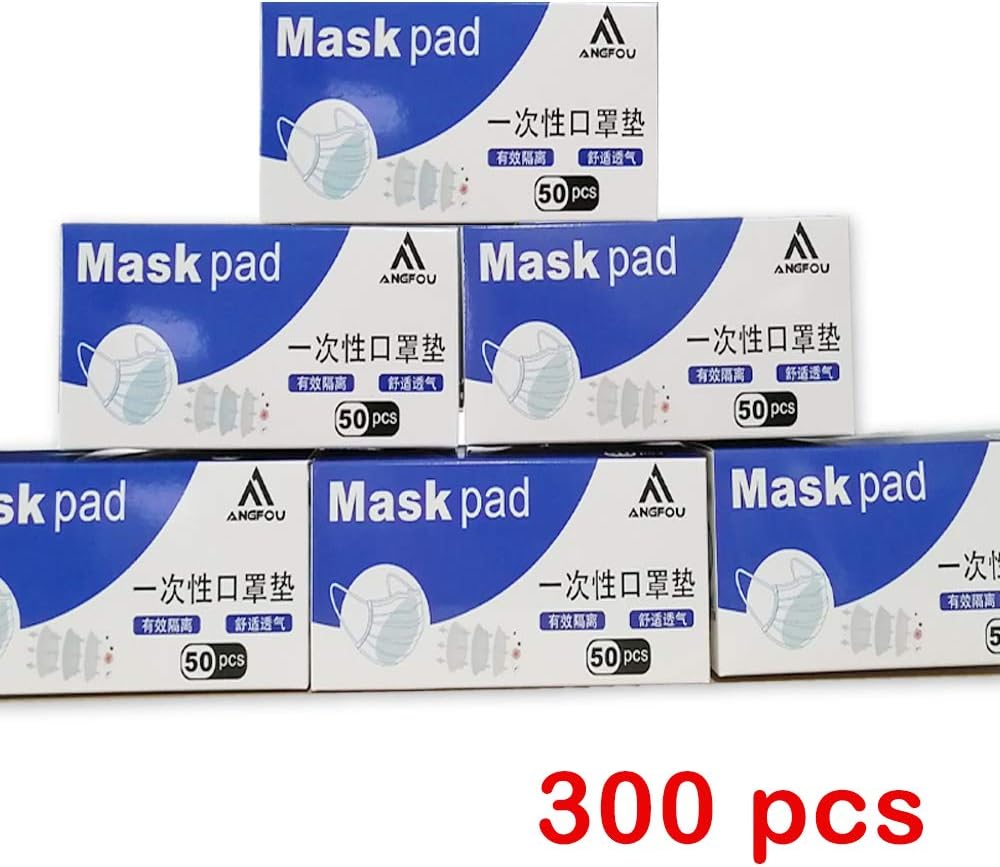 300PCS Disposable three-layer m-á-sk inner cushion filter replacement, skin friendly, breathable, dust-proof, breathable and fog proof, Disposable māsks pads outdoor protection