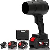 Cordless Handheld Leaf Blower with 2 x 4.0 Ah Batteries, 32000RPM Turbo Jet Blower, Small Leaf Blower for Deck, Garden, Patio, Portable Handheld Mini Turbine Drying Snow Blower Black