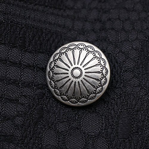 NUOMI 50 Pcs Antique Metal Shank Buttons, Vintage Shank Buttons for Crafts Projects, Coat, Jackets, Flower Pattern Engraved Metal Sewing Buttons 23mm - Thumbnail 6
