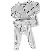 OLLIE'S DAY- Bamboo Pajamas Two Piece Set | (Gray) New Born 0Months