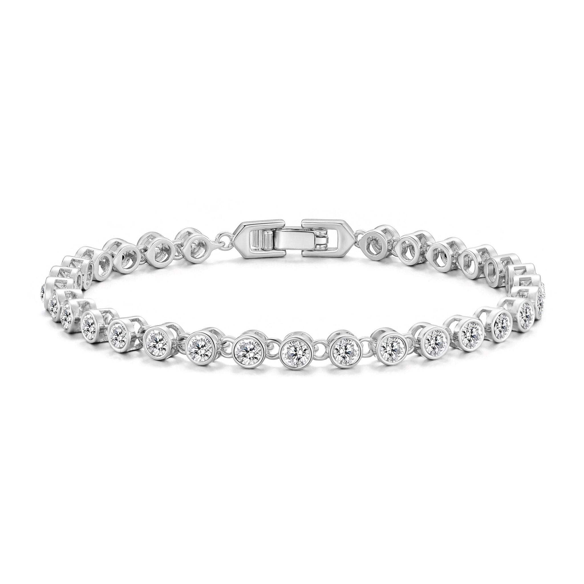 Philip Jones Solitaire Bracelet Created with Zircondia® Crystals