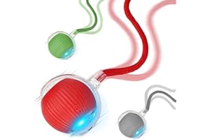 Goosheep 2025 New 3Pack Cat Ball Kitten Toys for Indoor Interactive Kitty Ball Toy Speedy Tail 360° Automatic Rolling(Red Grey Green)